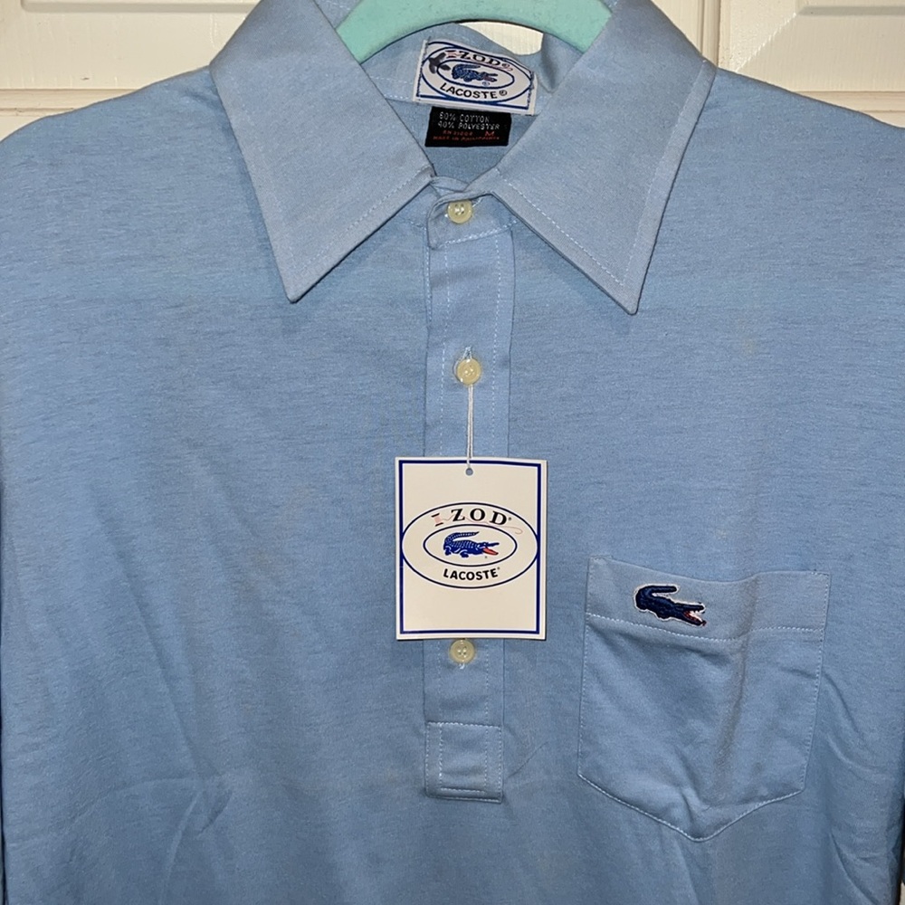 Deadstock Lacoste Blue Polo Shirt Classic Design VINTAGE DEADSTOCK